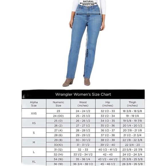 Wrangler Women's High Rise True Straight Fit Jean New with tags! 8 - 29 x 32 - Picture 7 of 9